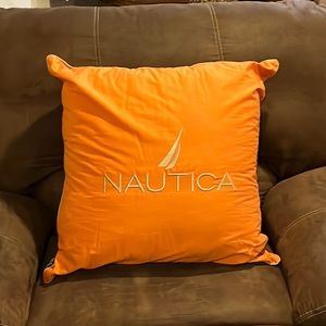Nautica Orange Tan Throw Pillow 20”x20”display decor